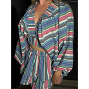 Striped Ruffle Set