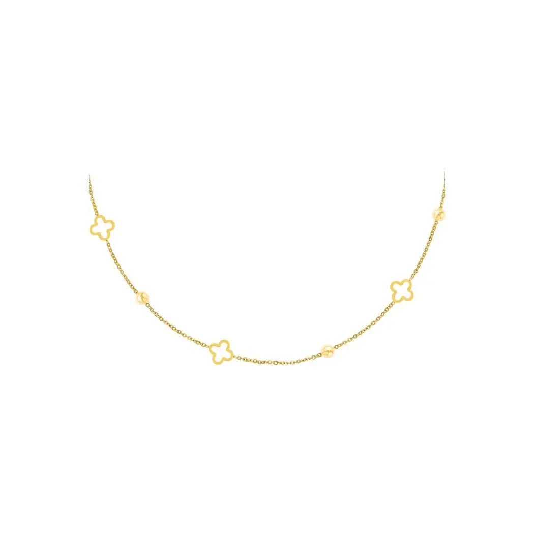 KETTING OPEN KLAVERS - GOUD KLEUR STAINLESS STEEL - Five Twenty Eight