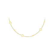 KETTING OPEN KLAVERS - GOUD KLEUR STAINLESS STEEL - Five Twenty Eight
