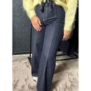 High Waist Flare Jeans - Donkerblauw