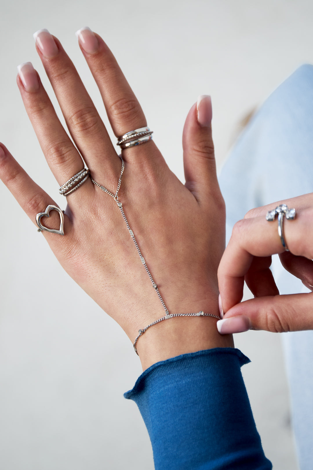 Elegante Handkettingen met Steentjes in Zilver en Goud