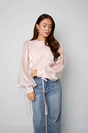 Glanzende parelblouse
