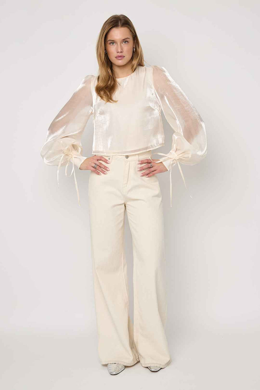 Glanzende parelblouse