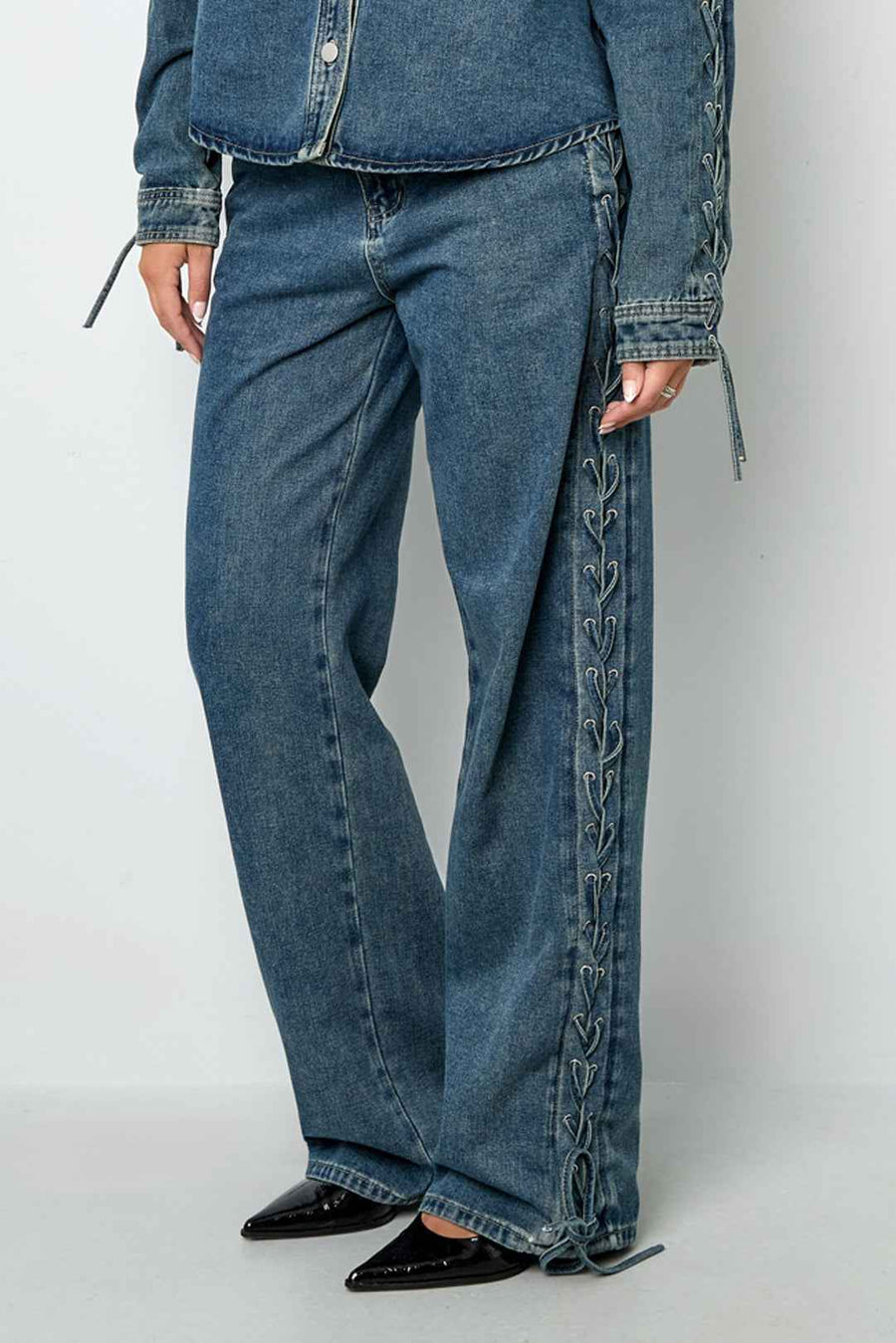 Wide Leg Denim Broek