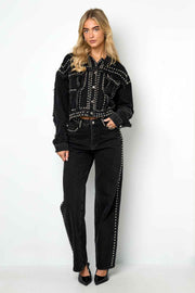 Studded Denim Jacket Dames