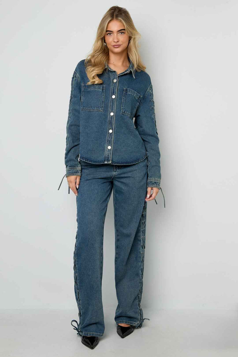 Wide Leg Denim Broek
