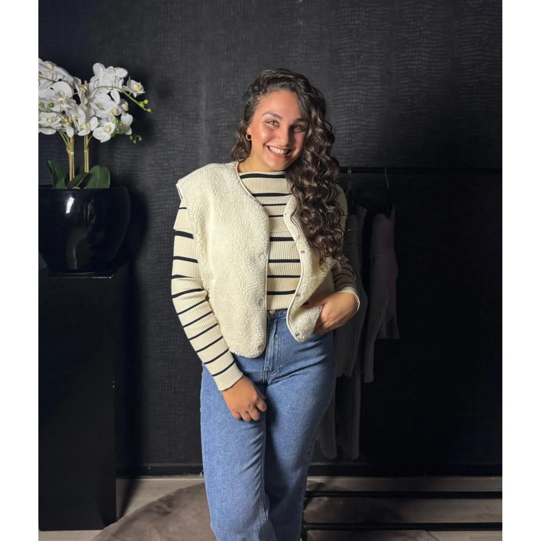 TEDDY GILET - OFF-WHITE - Five Twenty Eight