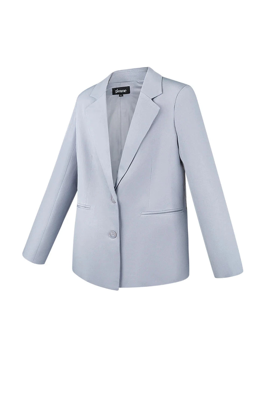 Babyblauwe blazer met panterprint