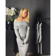 OFF SHOULDER SET - GRIJS - Five Twenty Eight