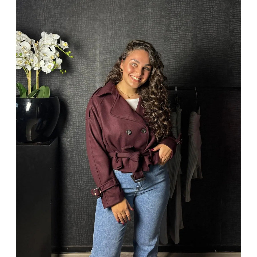 TRENCHCOAT CROP - BORDEAUXROOD - Five Twenty Eight