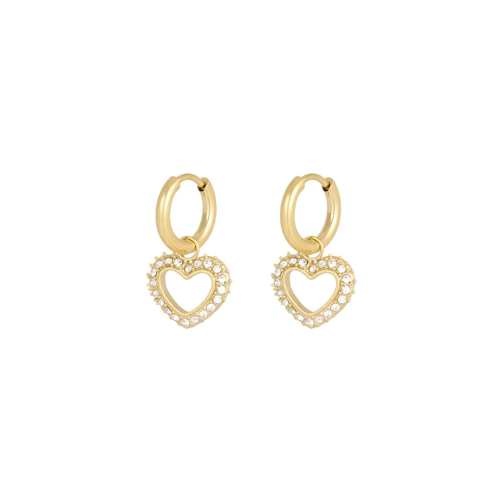 Oorbellen Hart Diamant – Goudkleurig - Five Twenty Eight