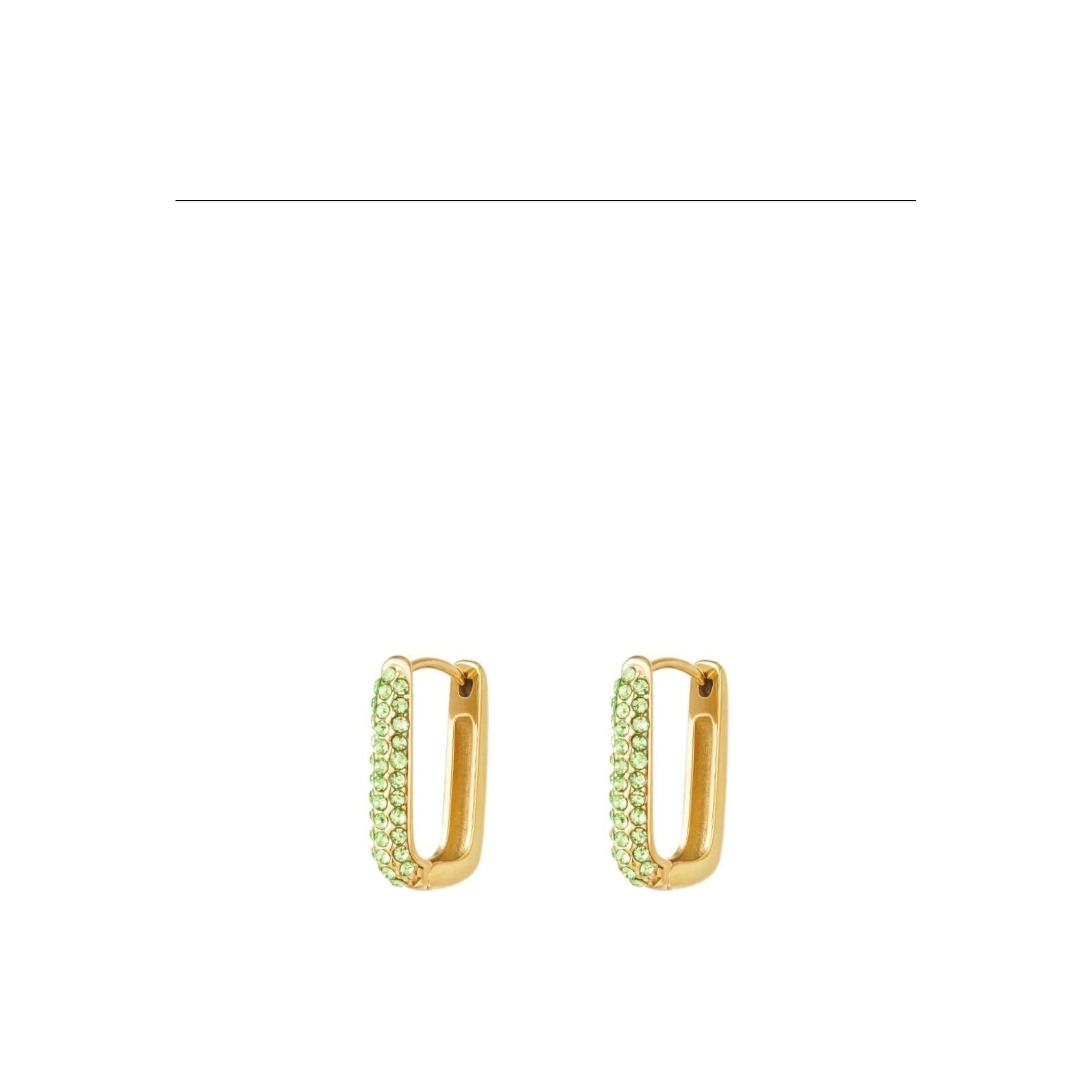 Oorringen Steentjes – Goudkleur & Groen Zirkonium - Five Twenty Eight