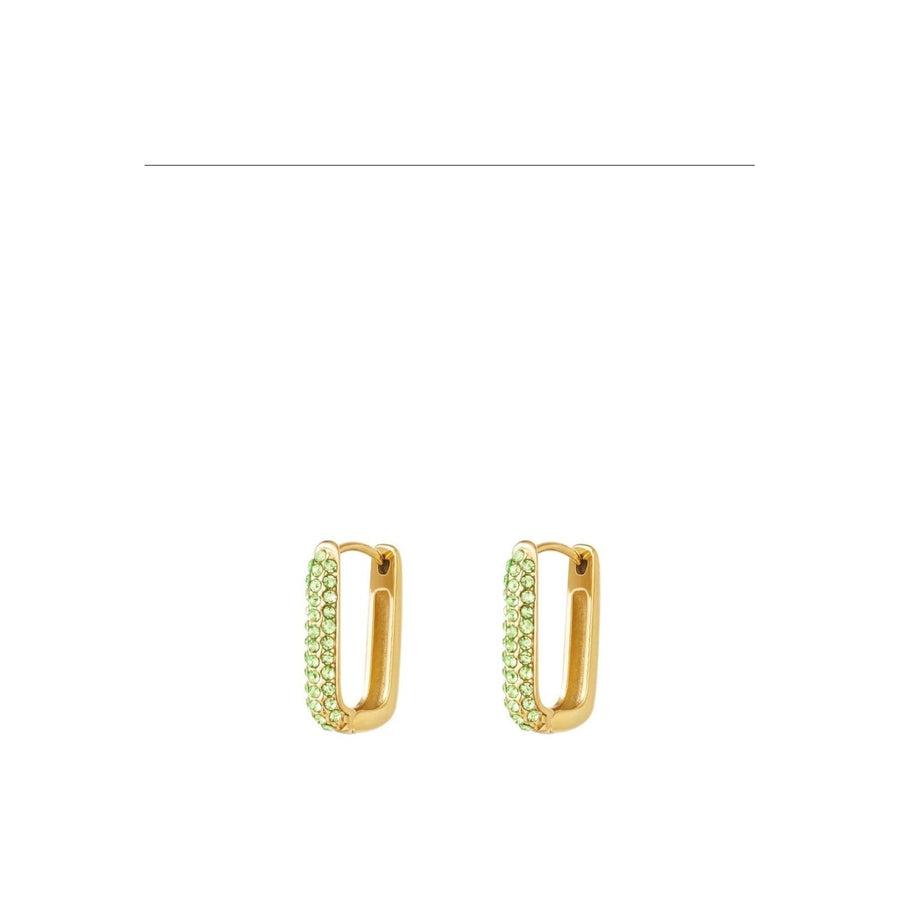 Oorringen Steentjes – Goudkleur & Groen Zirkonium - Five Twenty Eight