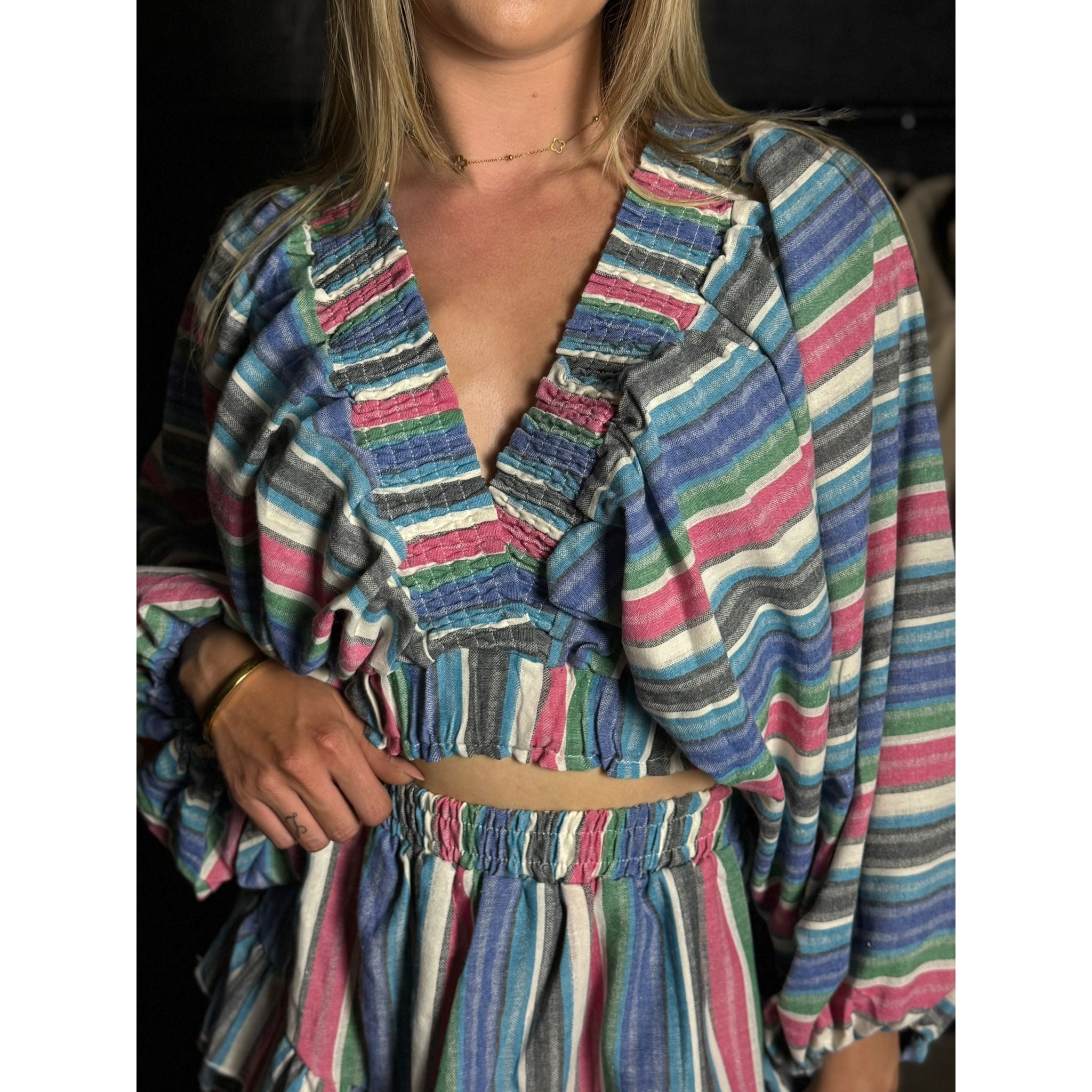 Striped Ruffle Set