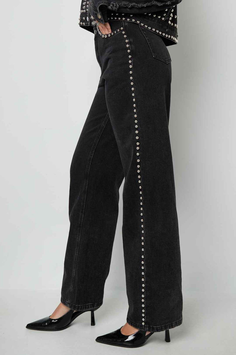 Studded Denim Jacket Dames