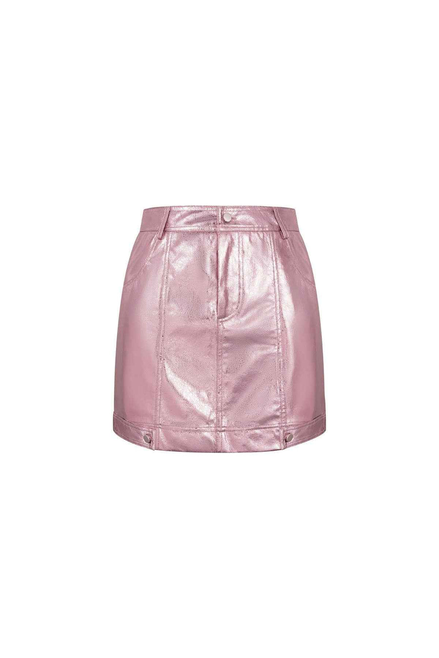 Leather Look Mini Rok – Glossy Fit