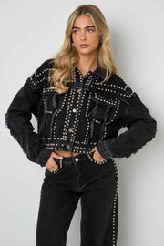 Studded Denim Jacket Dames