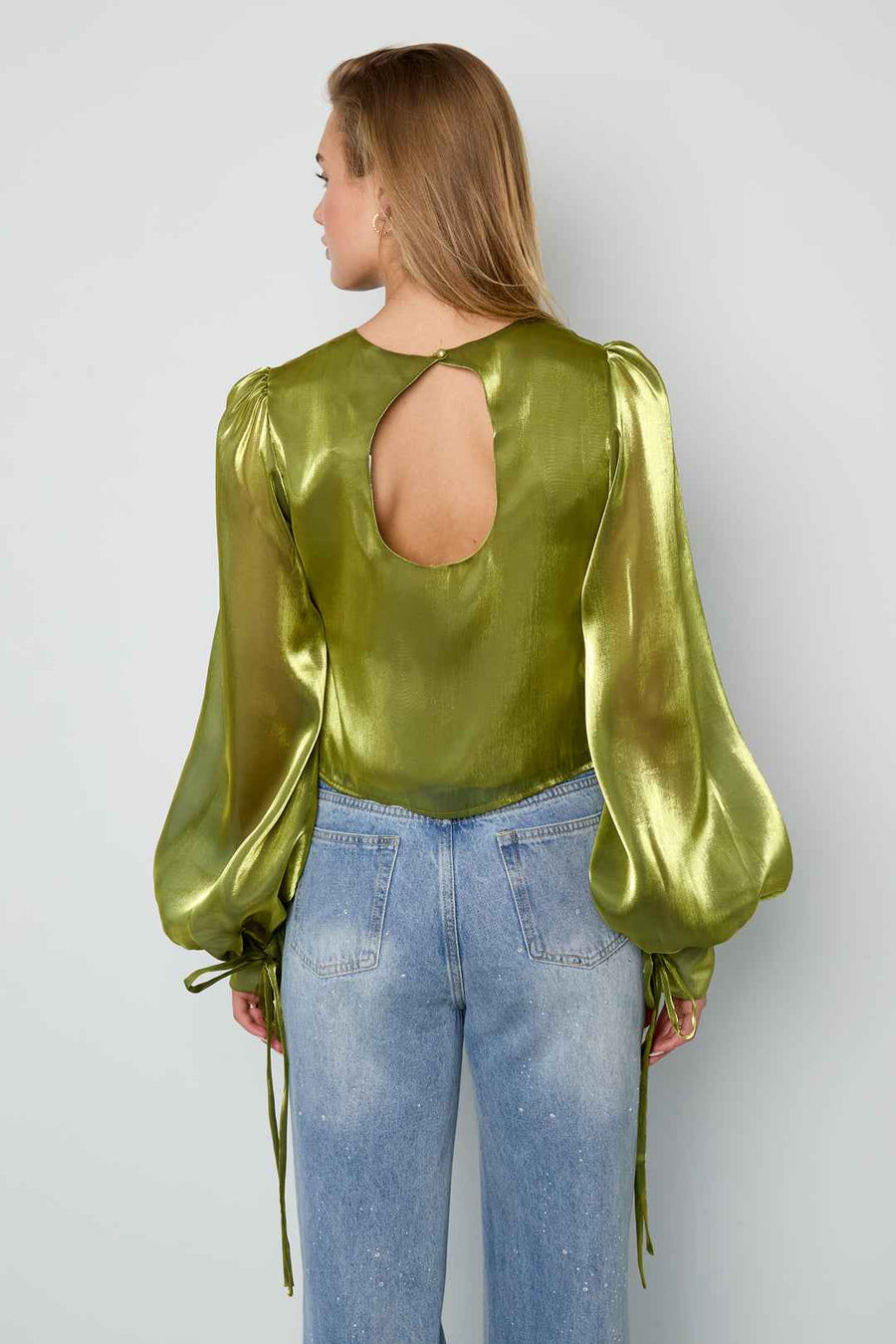 Glanzende parelblouse