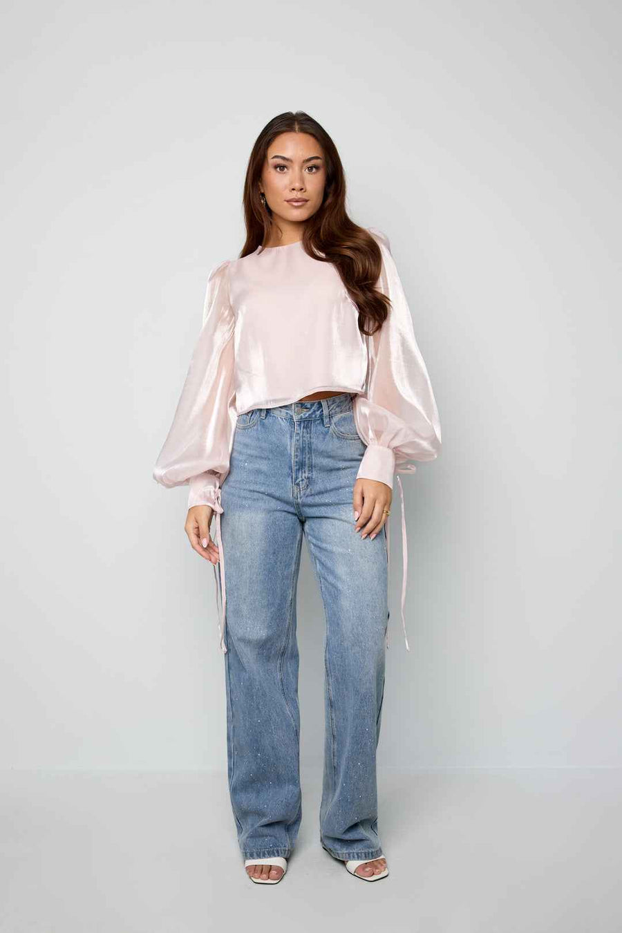 Glanzende parelblouse