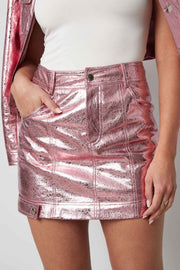 Leather Look Mini Rok – Glossy Fit