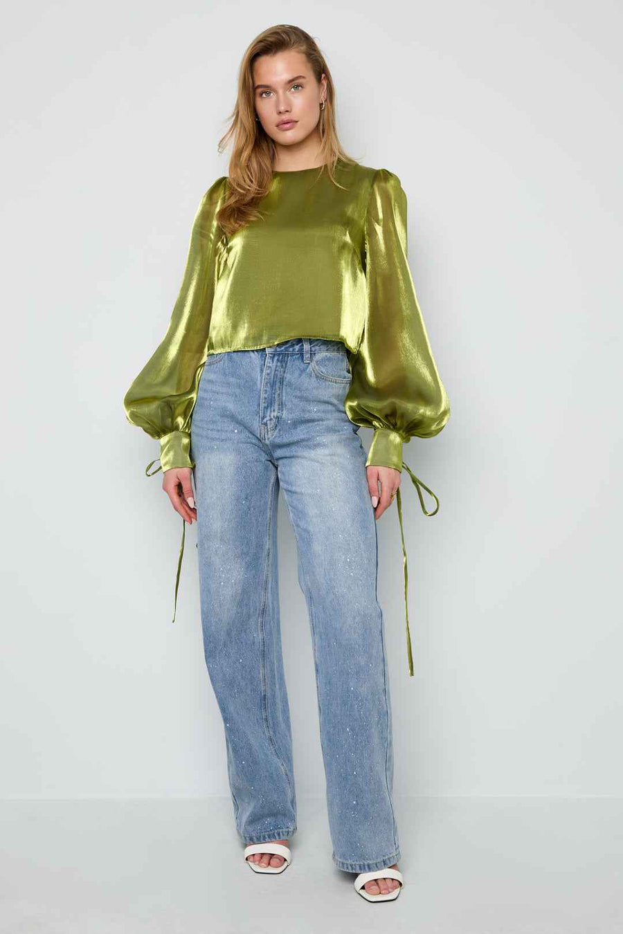 Glanzende parelblouse