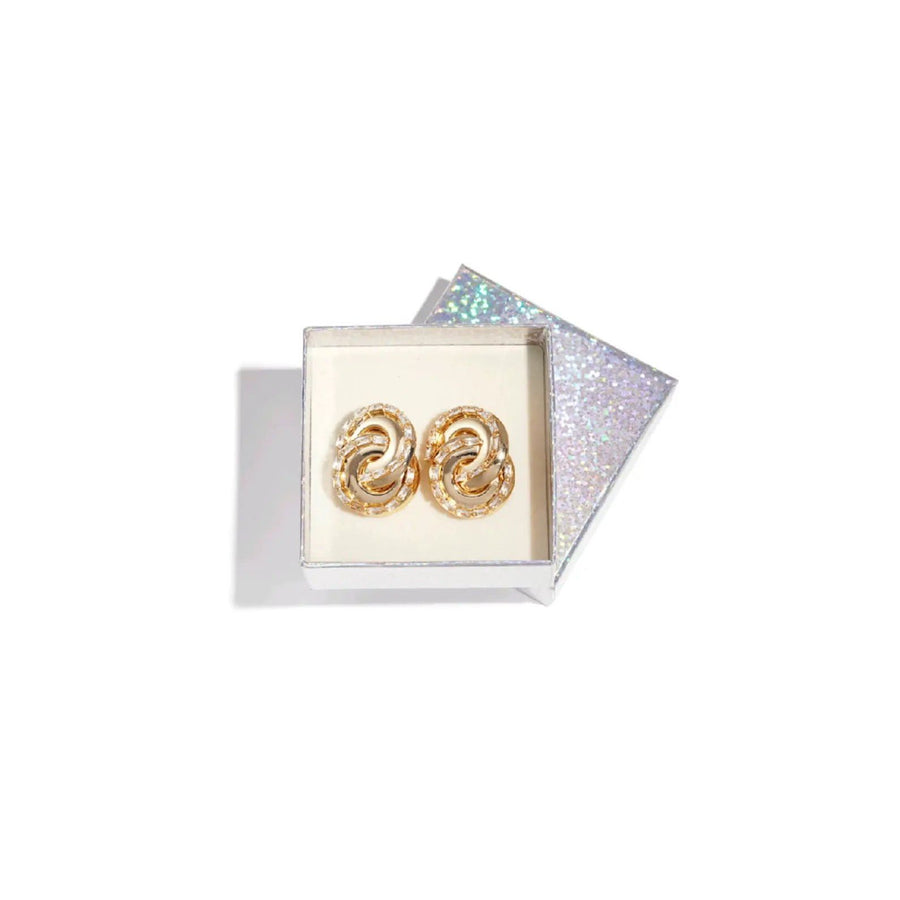 Crystal Swirl Statement Earrings