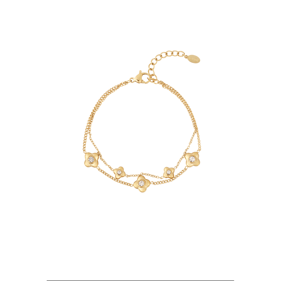 Golden Flower Charm Bracelet