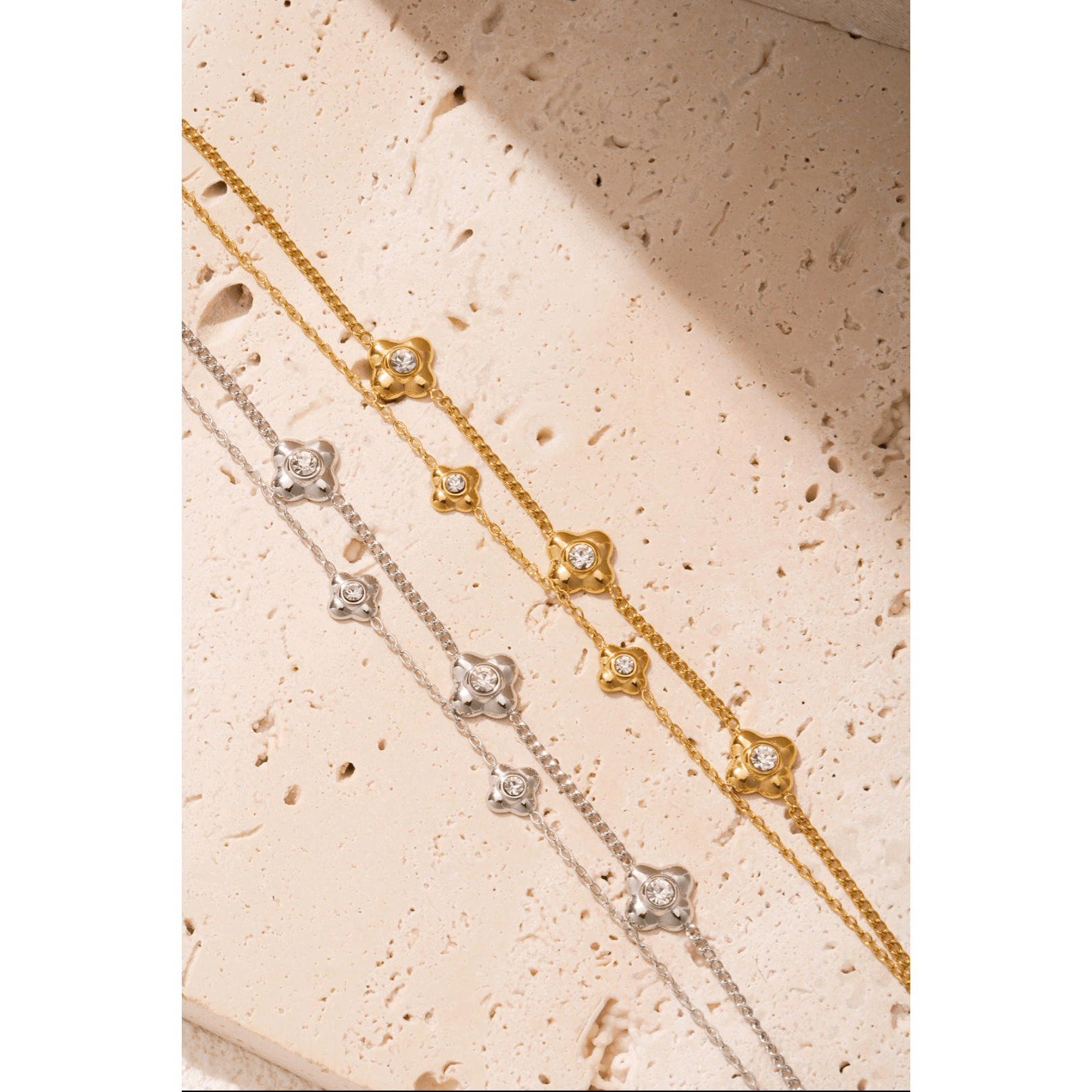 Golden Flower Charm Bracelet