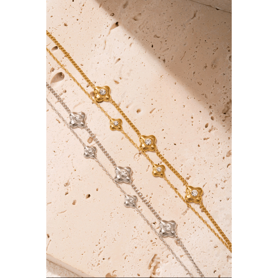 Golden Flower Charm Bracelet