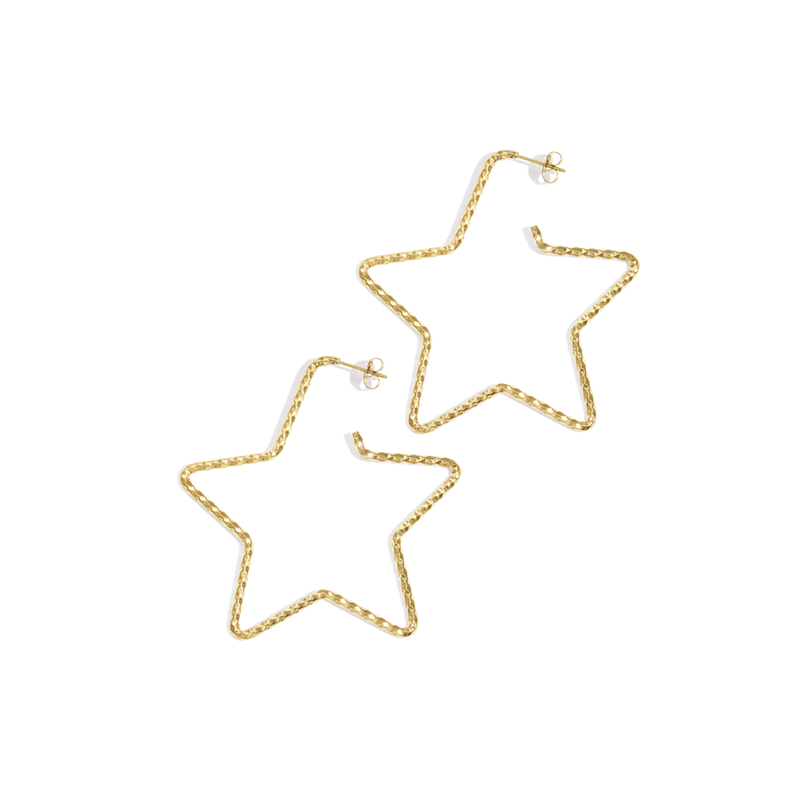 Golden Star Hoop Earrings