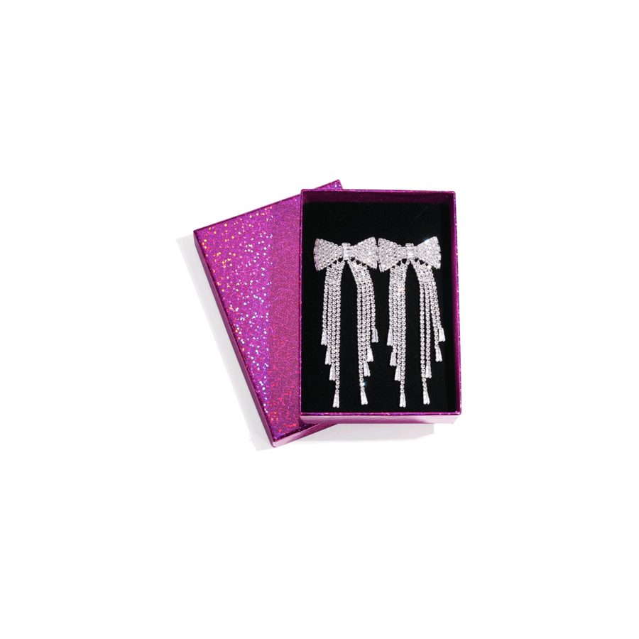 Sparkly Rhinestone Bow Drops