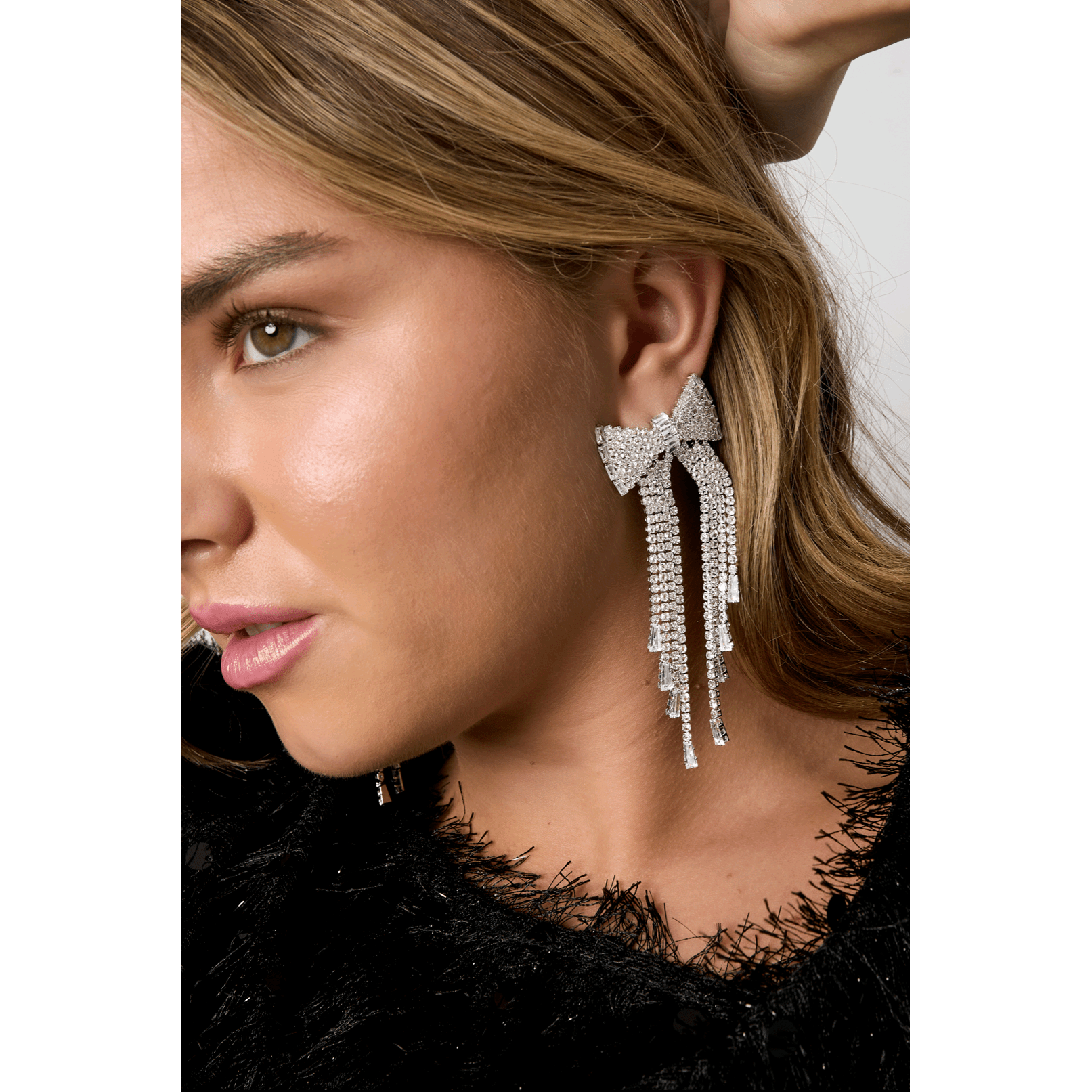 Sparkly Rhinestone Bow Drops