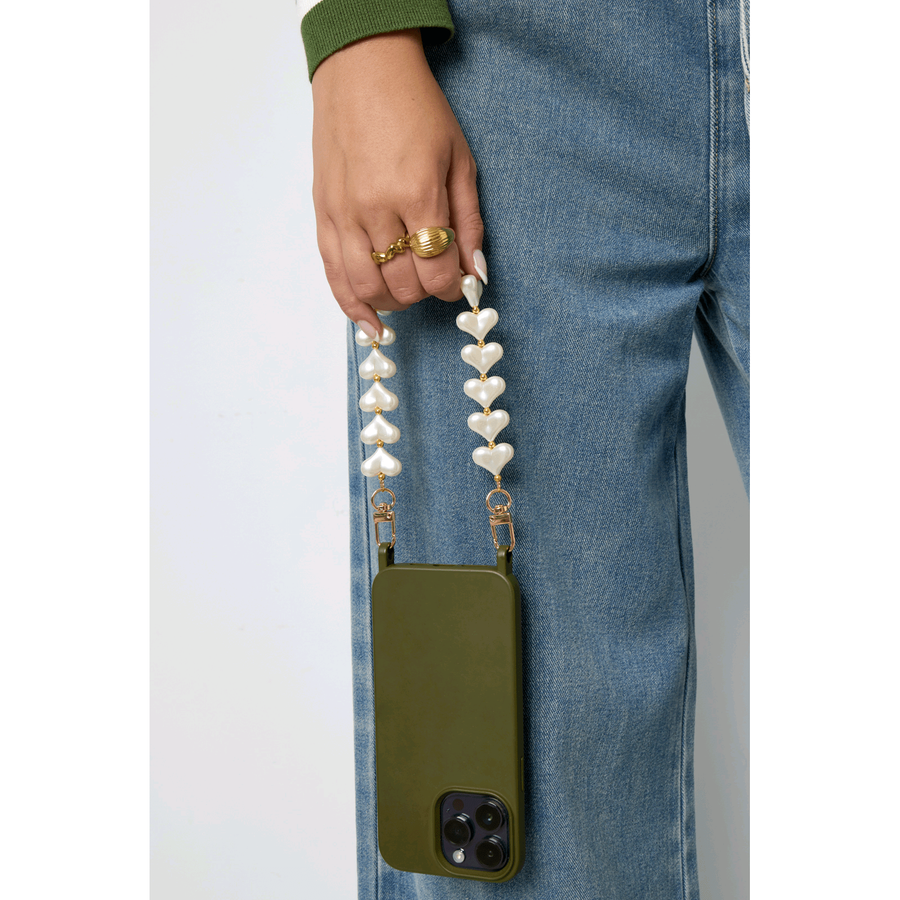 Heart Pearl Phone Chain
