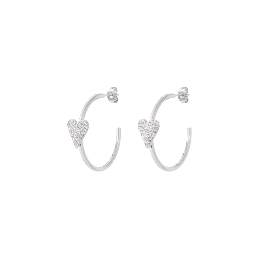 Golden Heart Sparkle Hoops