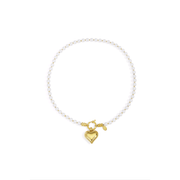 Pearl Heart Charm Necklace
