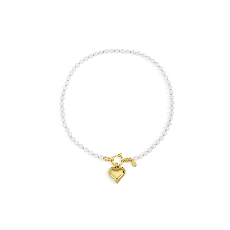 Pearl Heart Charm Necklace